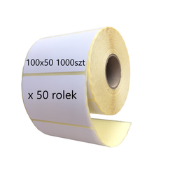 Thermoetiketten 100x50 mm – 50 Rollen à 1.000 Stück, Ø 40 mm