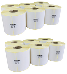 THERMOETIKETTEN 100x150 mm – 500 Stück Ø40 – 12 Rollen