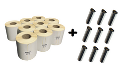 Set: Thermotransferetiketten 100x150 mm, 350 Stück + 9 Thermotransferbänder (TTR)