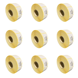 Thermotransferetiketten 40x30 mm – 2000 Stück, 9 Rollen, Ø 40 mm