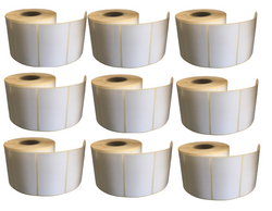 Thermoetiketten 80x50, 1000 Stück, Kern 40, 9 Rollen