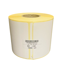 Thermoetiketten 80 x 50 mm, 1000 Stück, Ø 40 mm