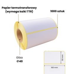Etykiety termotransferowe 100x50 1000 sztuk