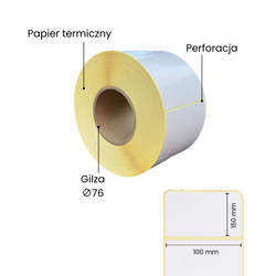 Etykiety termiczne 100x150 1000 sztuk fi76
