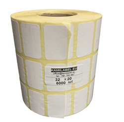 Thermoetiketten 32x20 mm – 6000 Stück, Kern Fi 40, 3 Reihen
