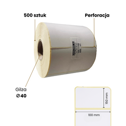 Etykiety termiczne 100x150 500 sztuk fi40