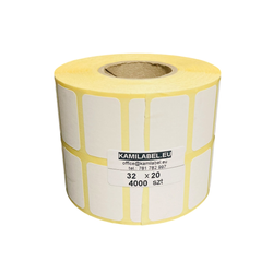 Zweireihige Thermoetiketten 32x20 mm – 4.000 Stück, Ø 40 mm