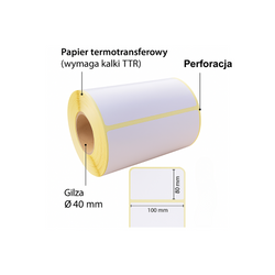 Etykiety termotransferowe 100x80 500 sztuk